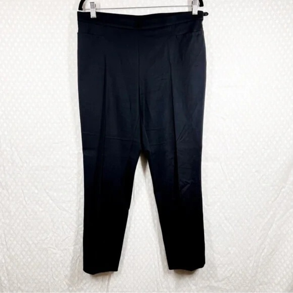 Akris Punto Black High Rise Slim Cotton Blend Trousers Dress Pants Workwear
